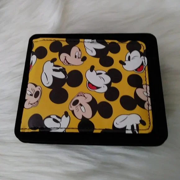 Disney Yellow Mickey and Minnie Bi-fold Wallet with Metal Tin Gift - Picture 11 of 16
